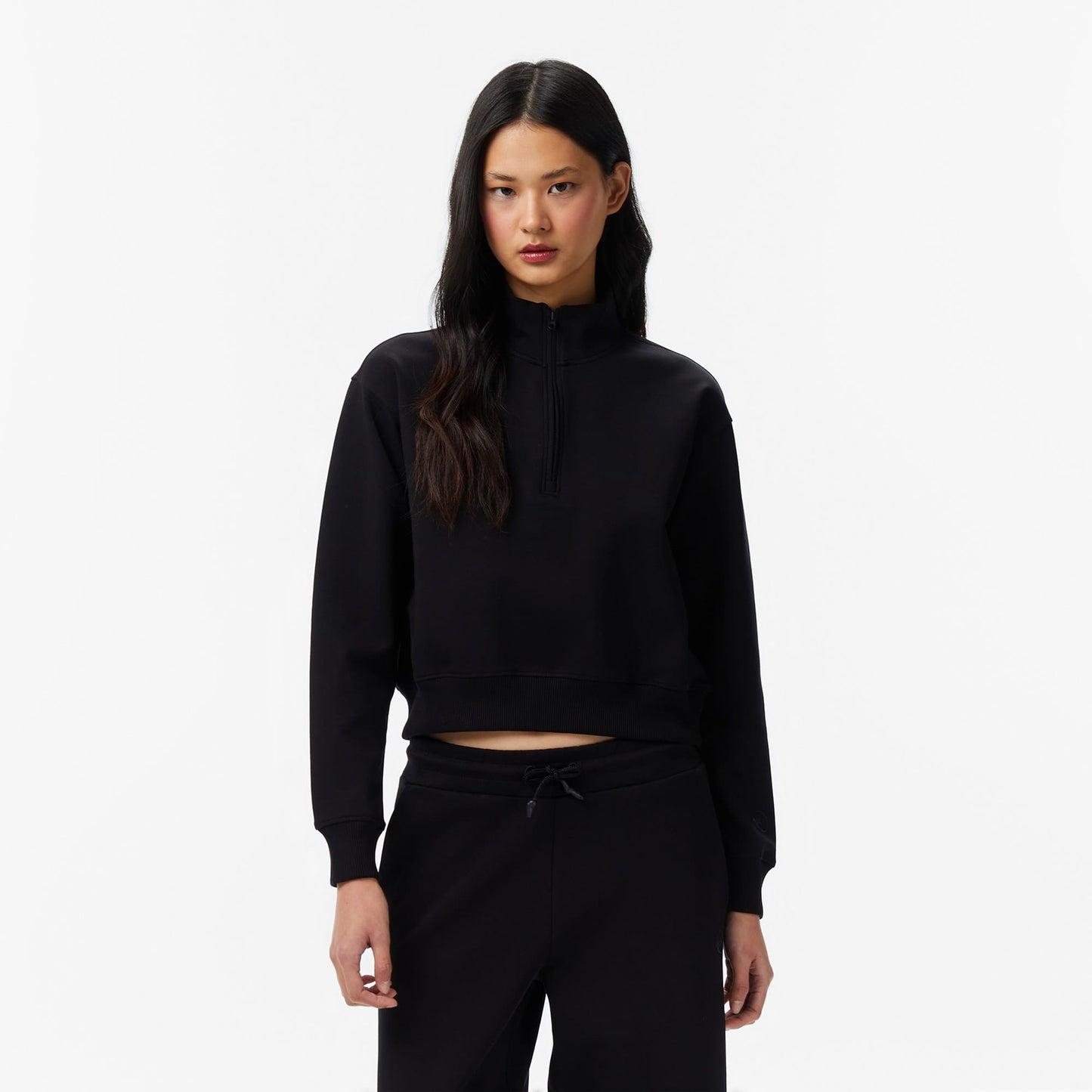 United4 Regular Fit Kadın Siyah Sweatshirt