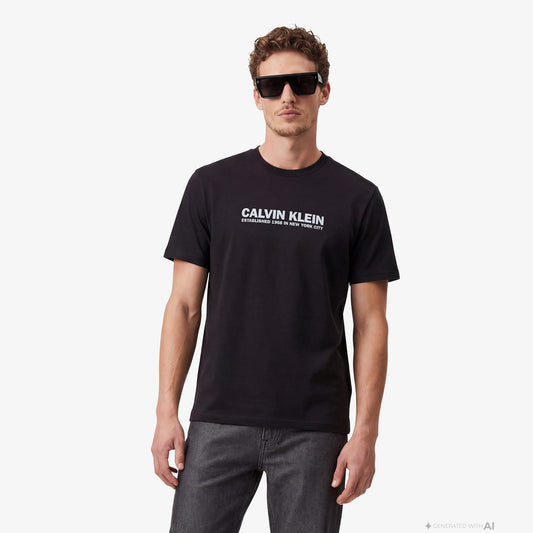 Calvin Klein 30s Grap Erkek Siyah T-shirt