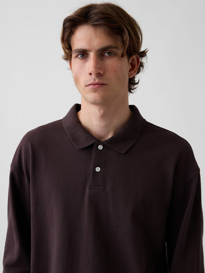 Lacivert Oversized Pique Polo T-shirt