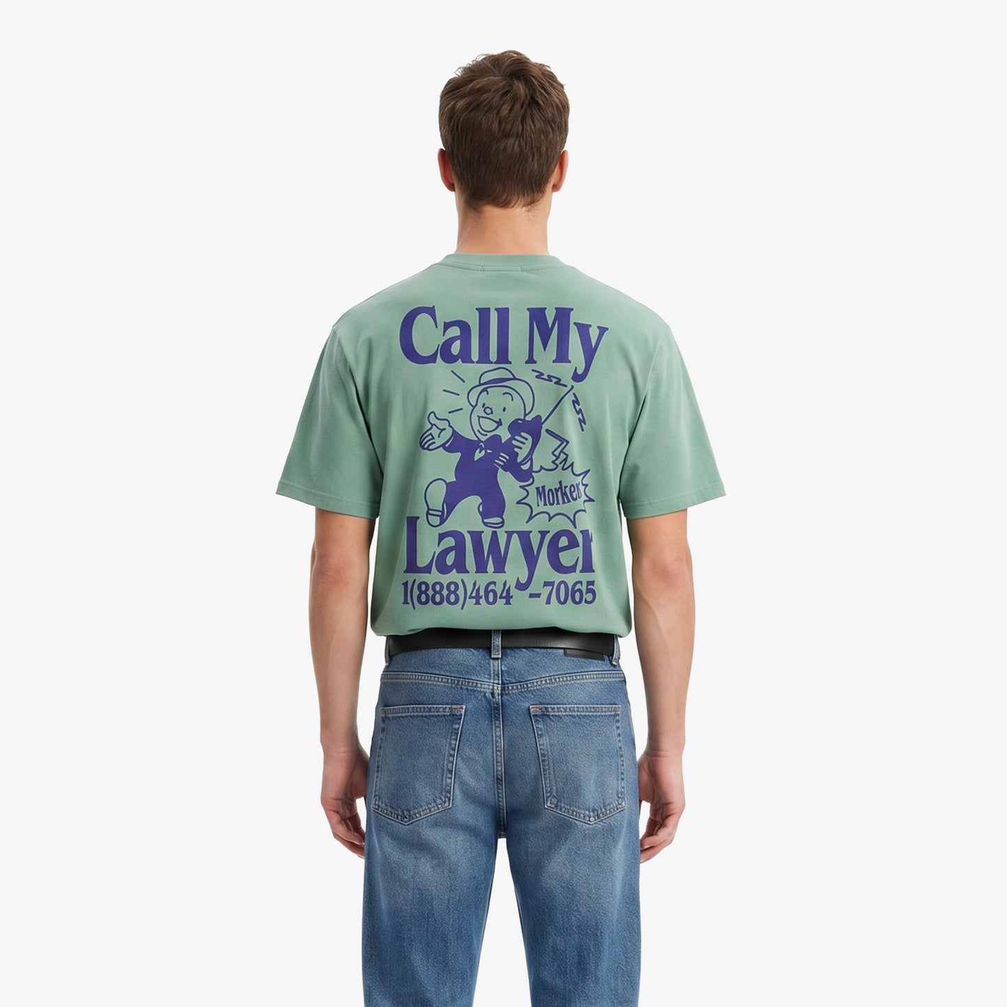 Market Walking And Talking Lawyer Erkek Yeşil T-shirt