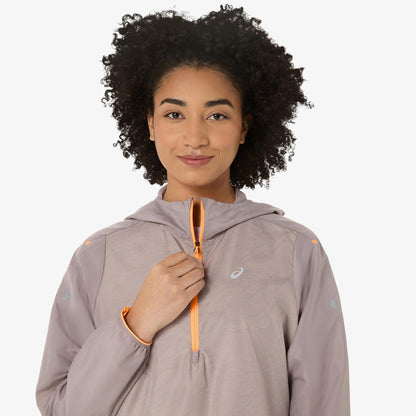 Asics Fujitrail Packable Windbreaker Kadın Gri Ceket