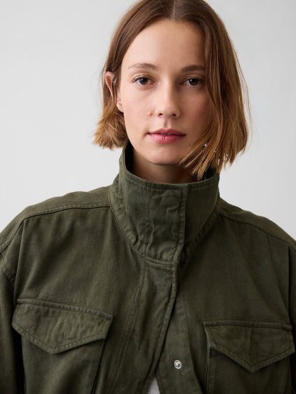 Haki Oversized Utility Swing Ceket