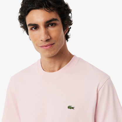 Lacoste Erkek Classic Fit Bisiklet Yaka Pembe T-shirt
