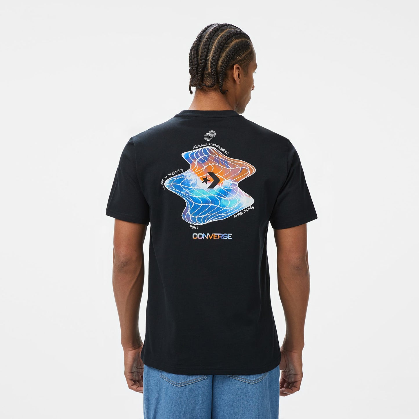 Converse Loose Fit Erkek Grafik Baskılı Siyah T-shirt