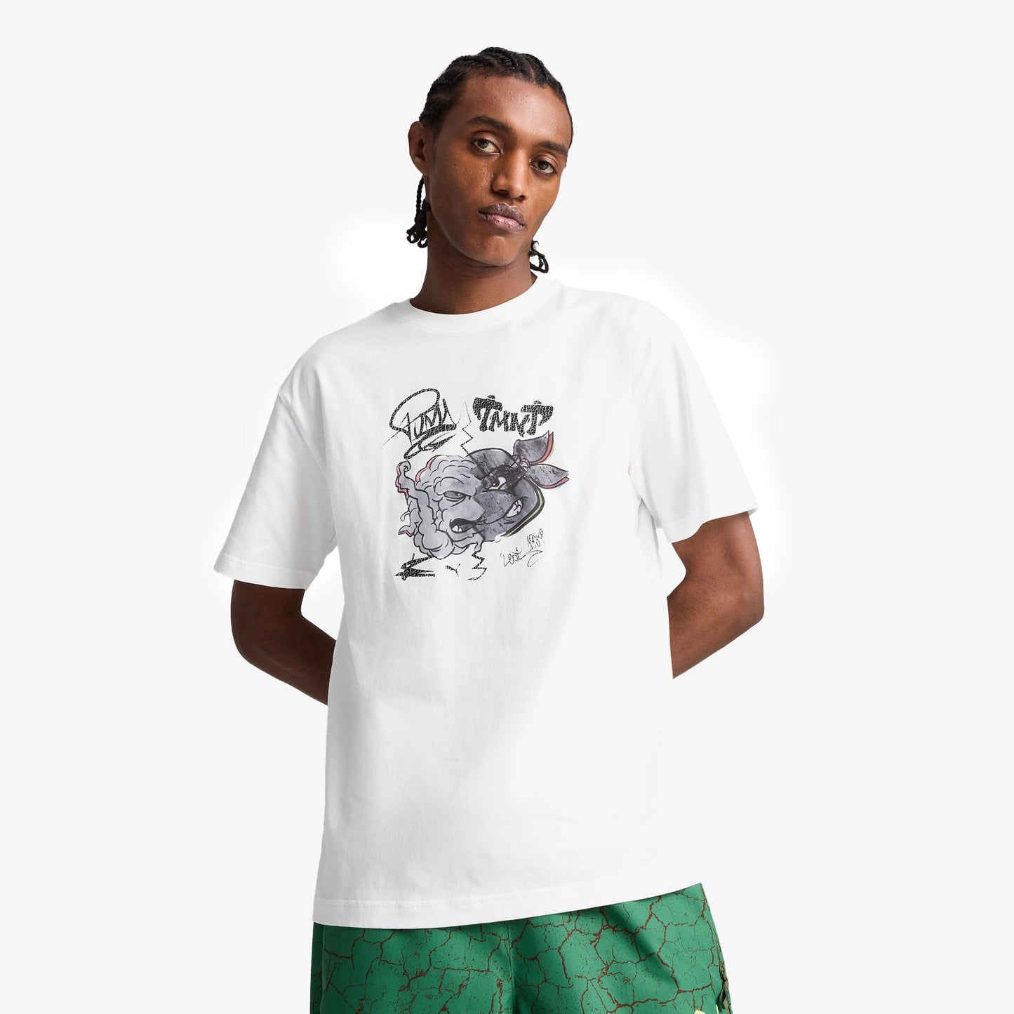 Puma X Tmnt Relaxed Graphic Erkek Beyaz T-shirt