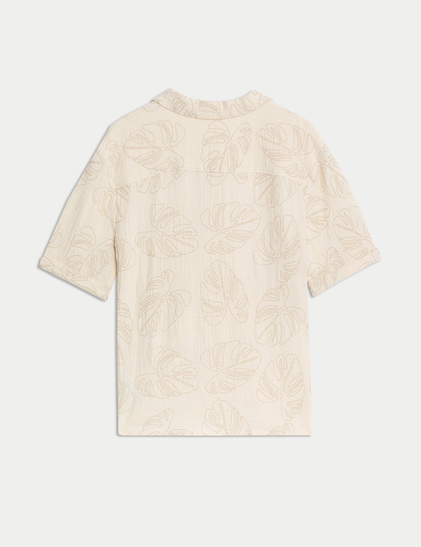 Saf Pamuklu Dokulu Palmiye Ağacı Baskılı Gömlek (2-16 Yaş)