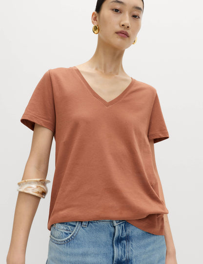 Pamuklu V Yaka T-shirt