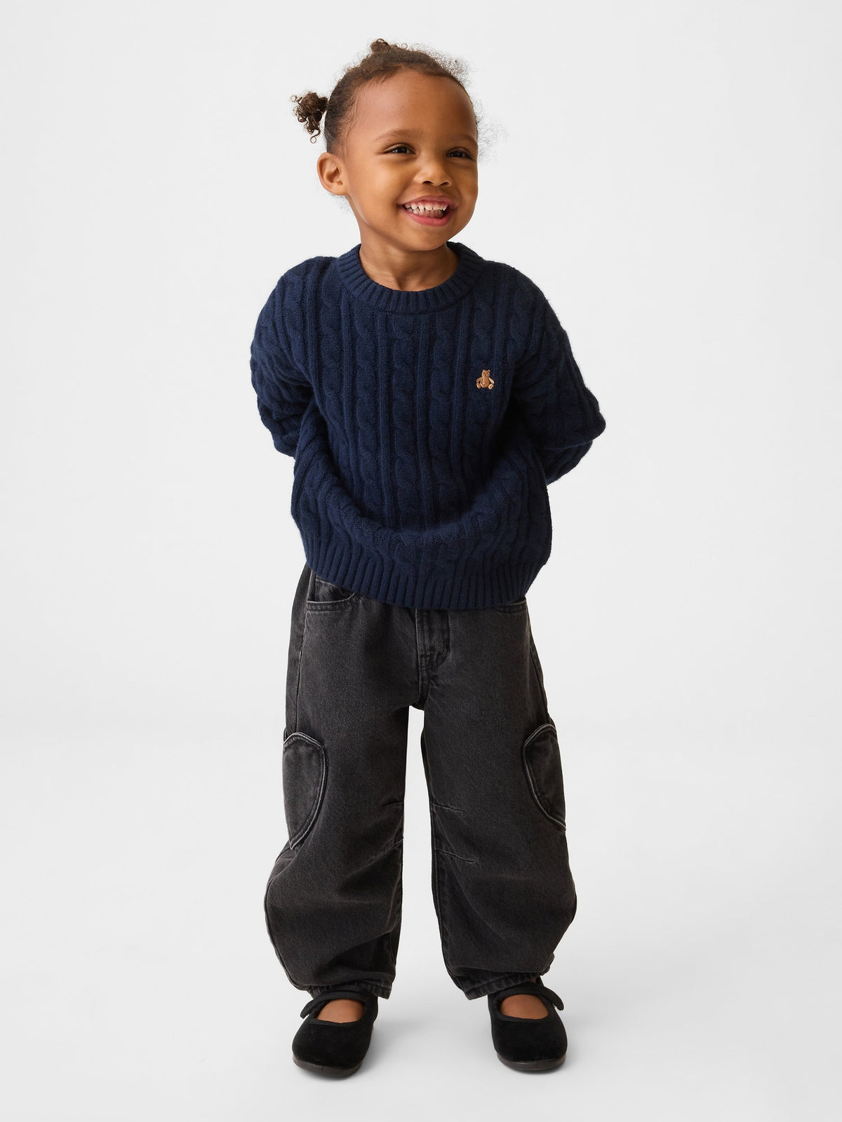 Lacivert Cashsoft Cable-knit Kazak