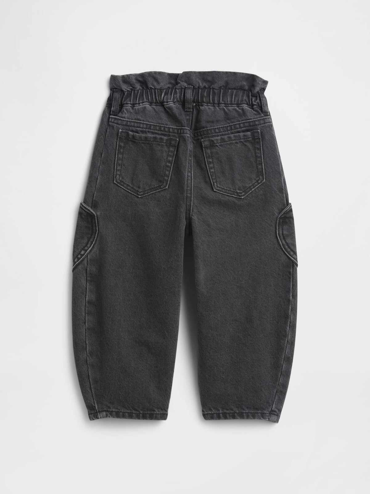 Siyah Paperbag Horseshoe Jean Pantolon
