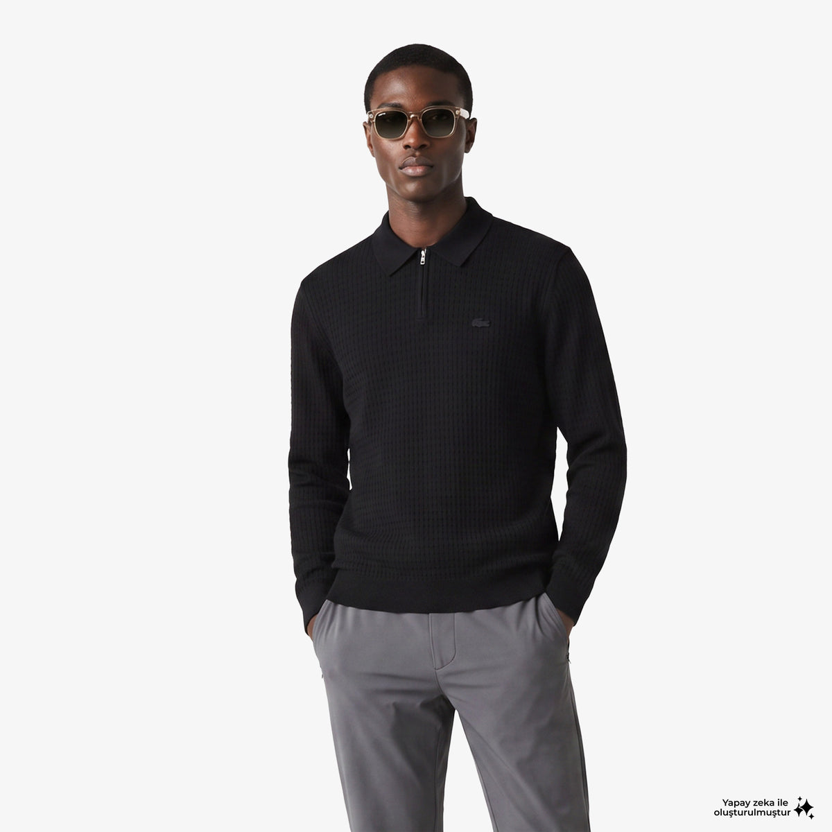 Lacoste Regular Fit Erkek Siyah Kazak