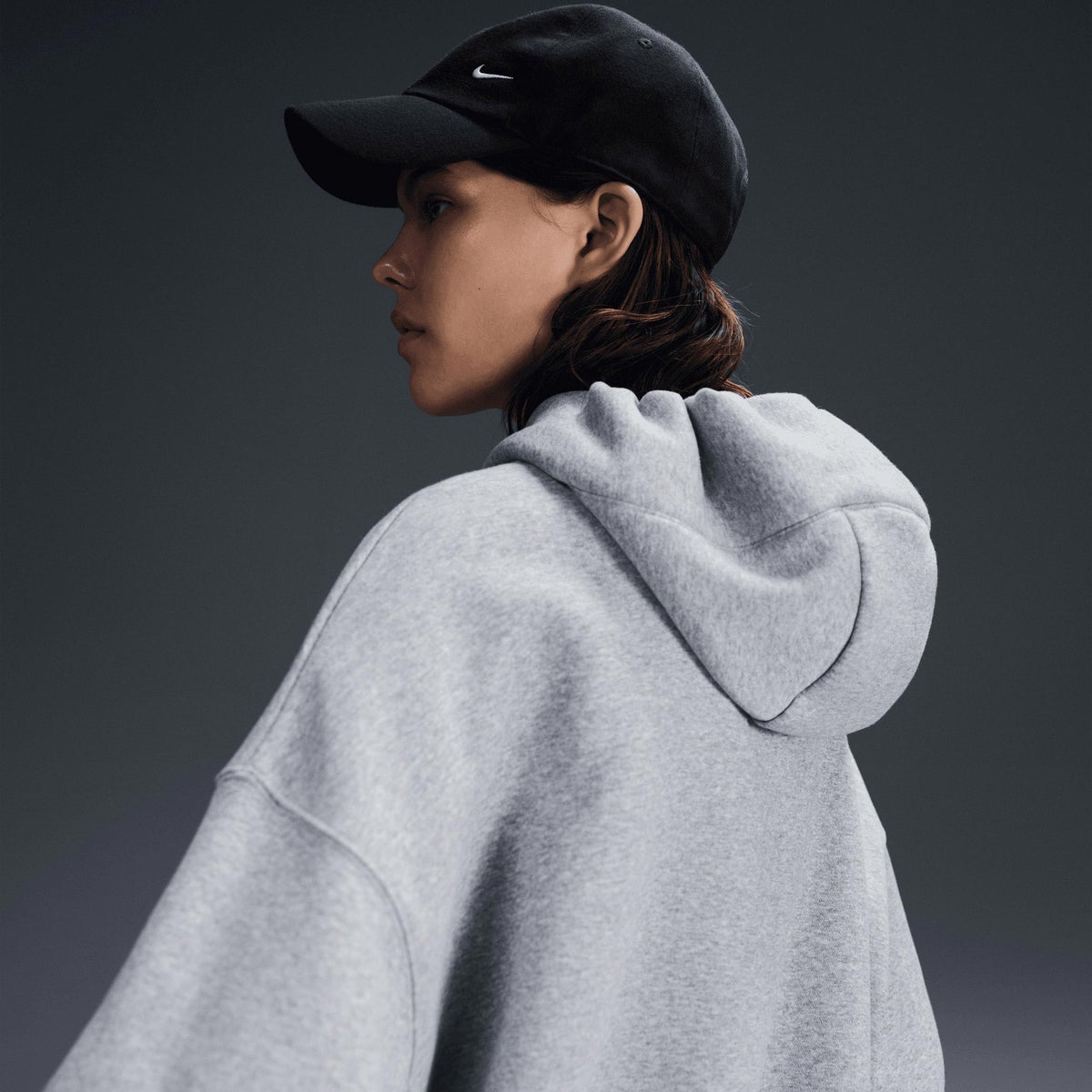 Nike Sportswear Phoenix Fleece Oversize Kadın Gri Hoodie