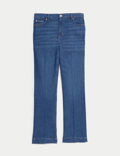Yüksek Bel Slim Flare Jean Pantolon