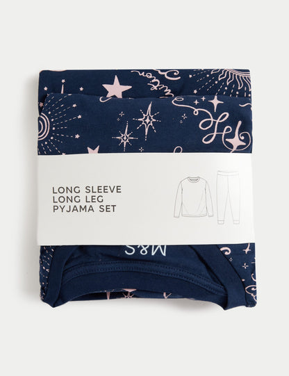 Saf Pamuklu Desenli Pijama Takımı (7-14 Yaş)