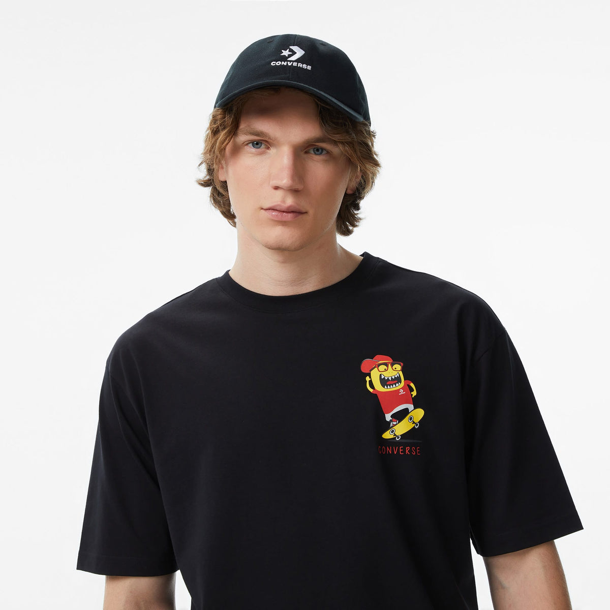 Converse Grafik Baskılı Erkek Siyah T-shirt