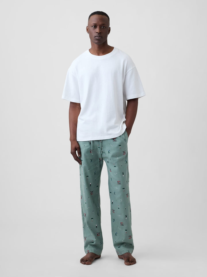 Açık Yeşil Relaxed Flannel Pijama Altı