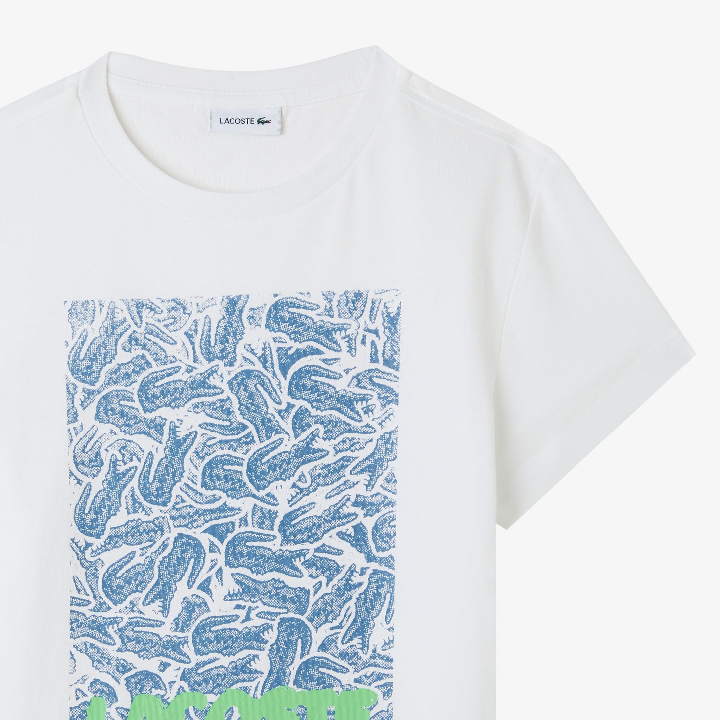 Lacoste Çocuk Bisiklet Yaka Baskılı Beyaz T-shirt