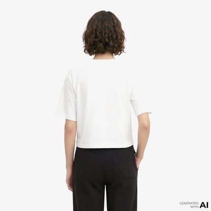 Puma Essential Cropped No. 1 Logo Kadın Beyaz T-shirt