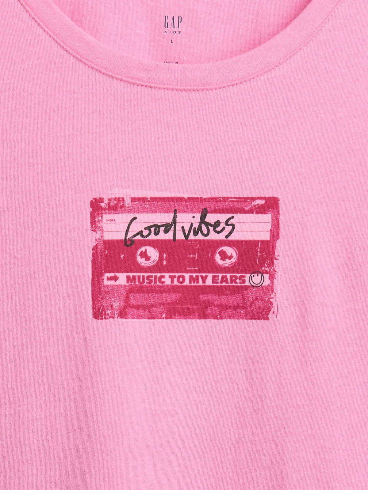 Pembe Grafik Baskılı T-shirt