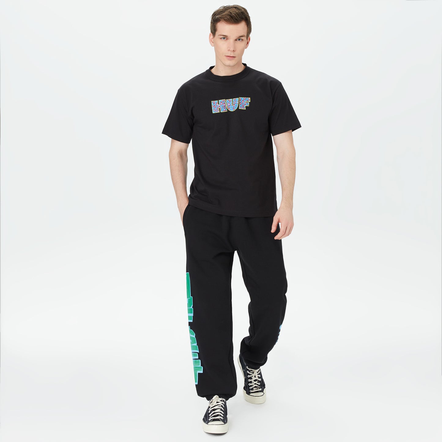 Huf Cheata Erkek Siyah T-shirt
