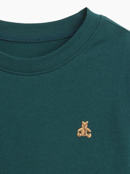 Koyu Yeşil Bisiklet Yaka T-shirt