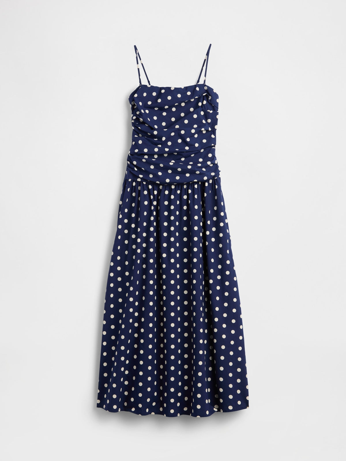 Beyaz Poplin Drop-waist Maxi Elbise