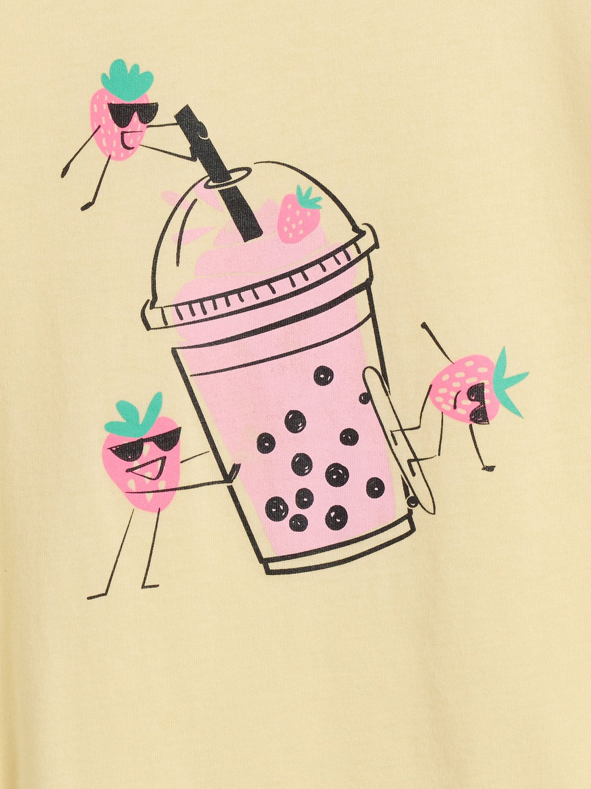 Sarı Grafik Baskılı T-shirt