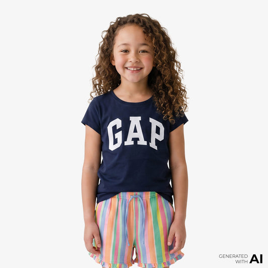 Gap V-hs Ss Value Logo Çocuk Lacivert T-shirt