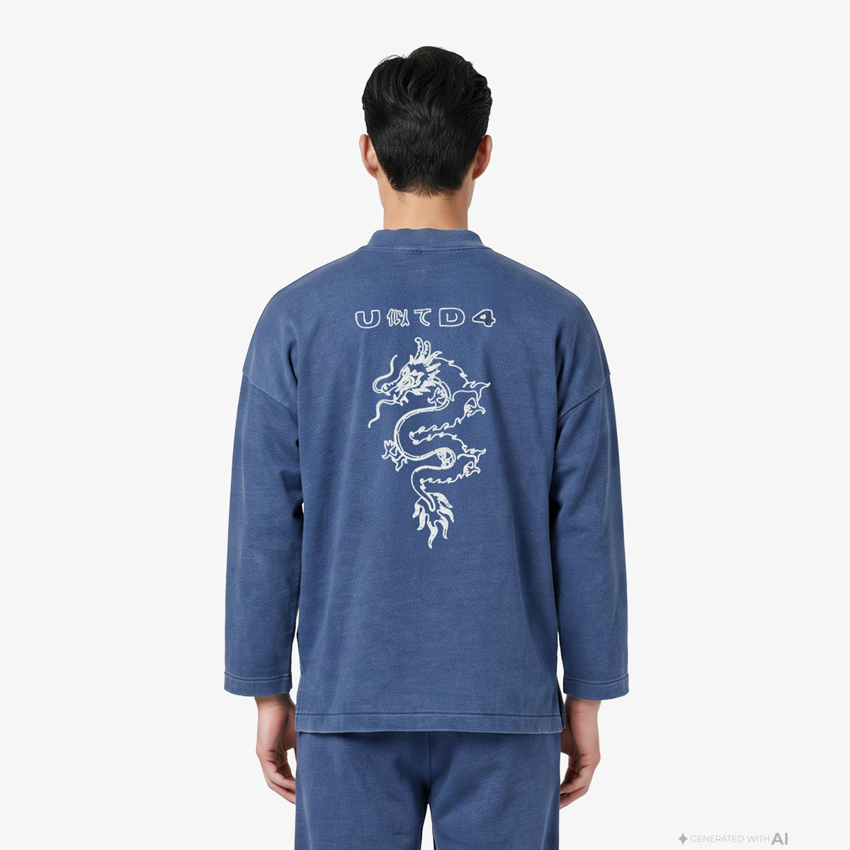 Unıted4 Regular Fit Erkek Mavi Sweatshirt