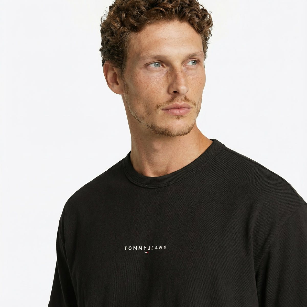 Tommy Hilfiger Linear Erkek Siyah T-shirt