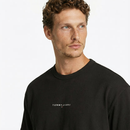 Tommy Hilfiger Linear Erkek Siyah T-shirt