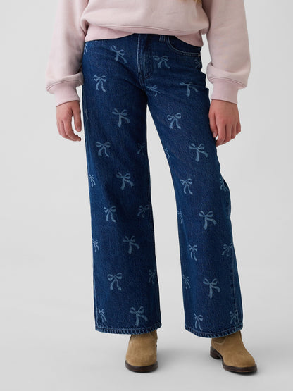Koyu Mavi Low Rise Stride Wide-leg Jean Pantolon