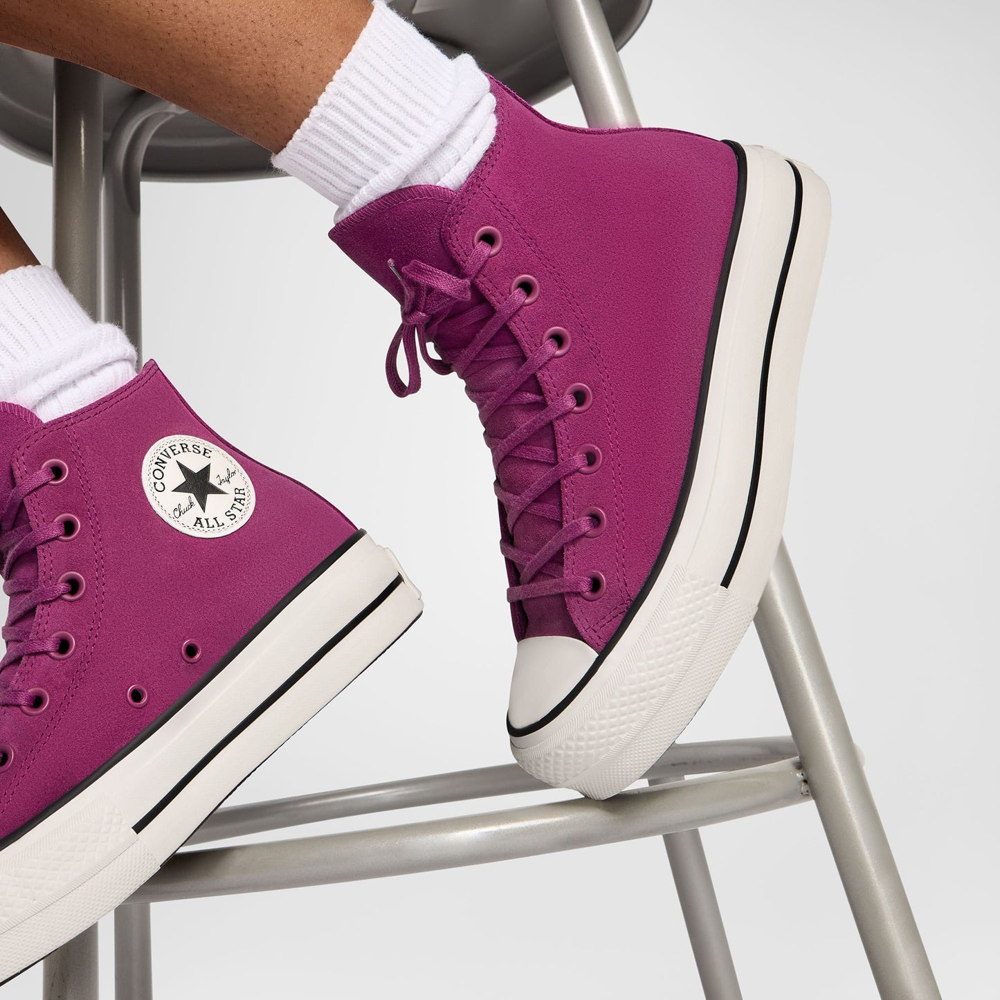 Converse Chuck Taylor All Star Lift Unisex Mor Süet Platform Sneaker