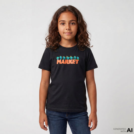 Market Fire Frolic Çocuk Siyah T-shirt