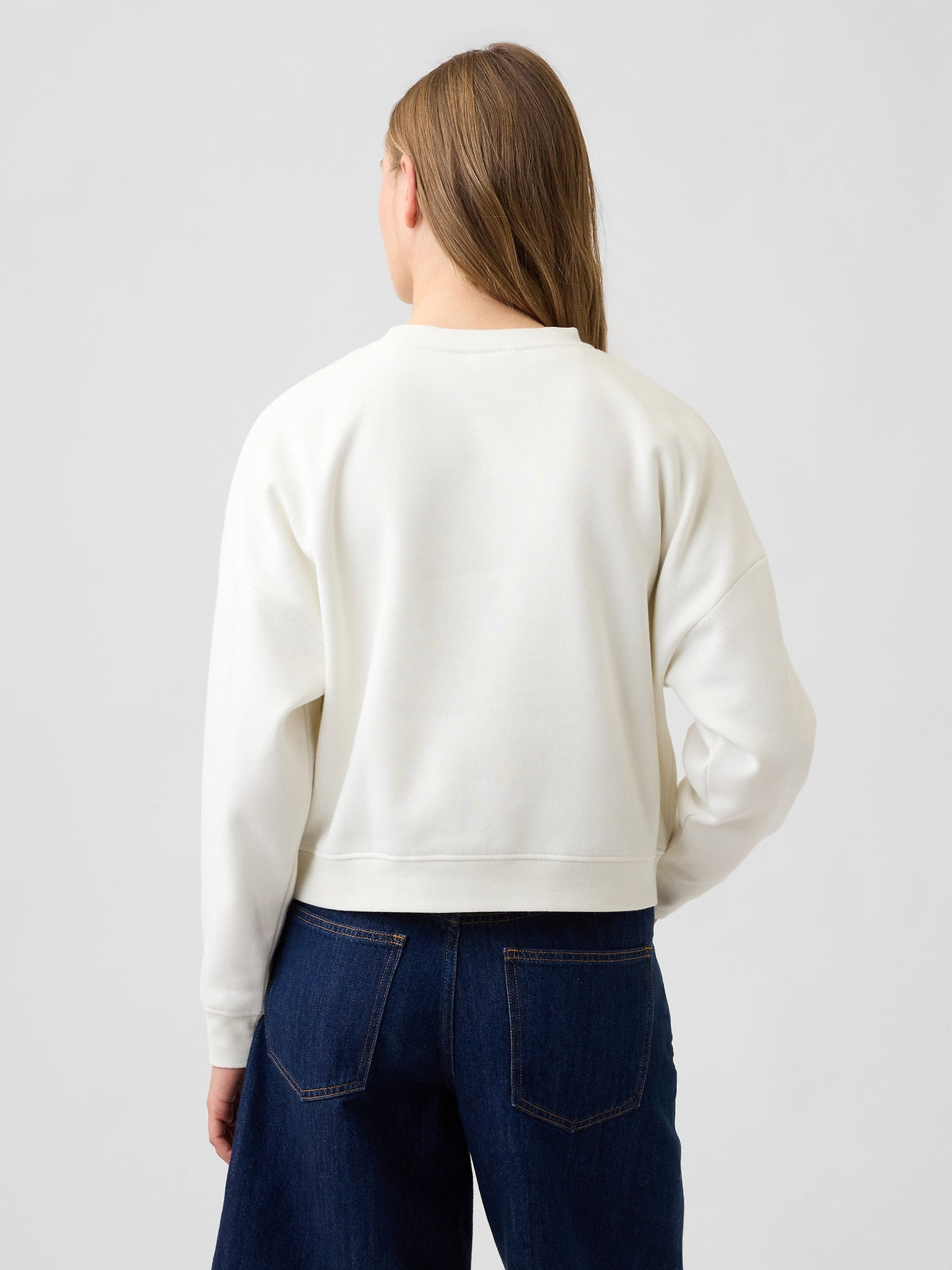 Krem Peanuts Oversized Wedge Bisiklet Yaka Sweatshirt