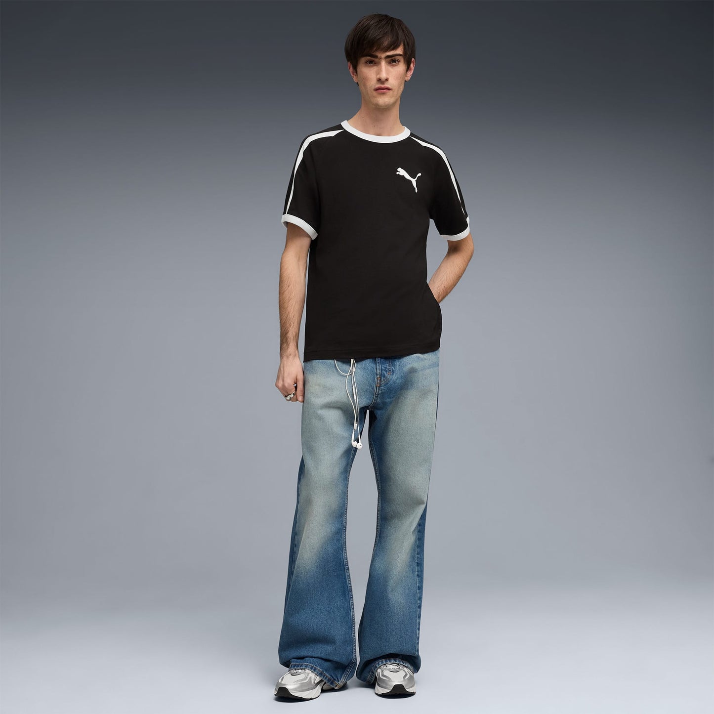 Puma T7 Ringer Erkek Siyah T-shirt