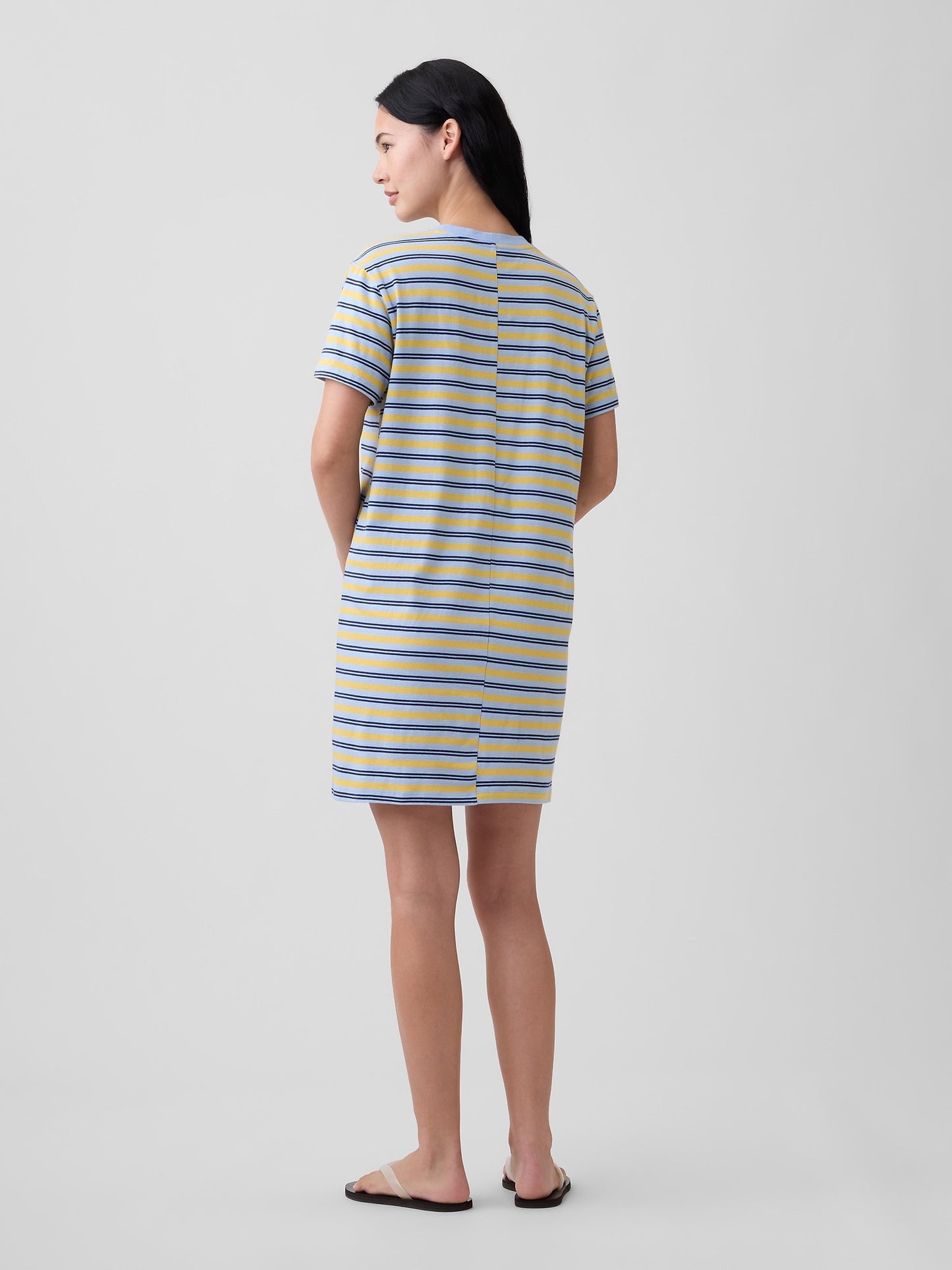 Sarı Relaxed T-shirt Mini Elbise