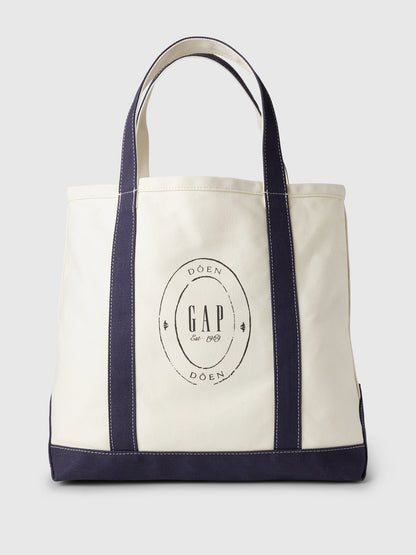 Kırık Beyaz Gap × Dôen Logo Tote Çanta