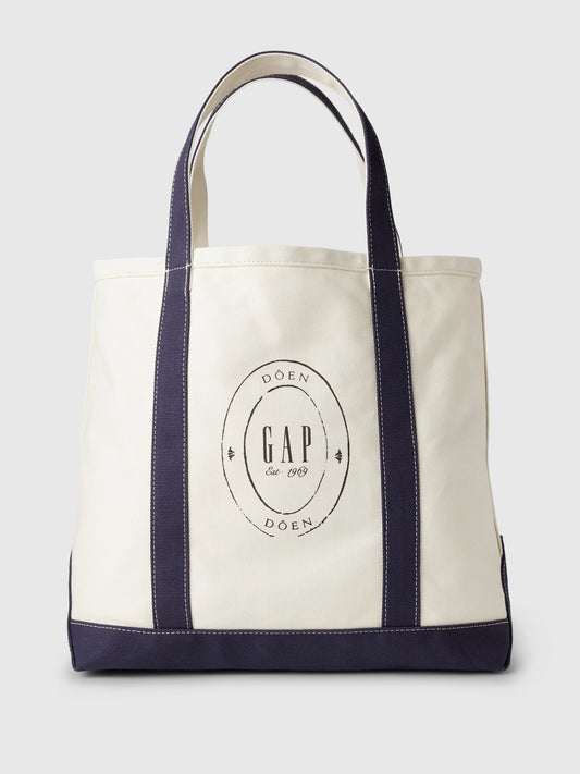 Kırık Beyaz Gap × Dôen Logo Tote Çanta