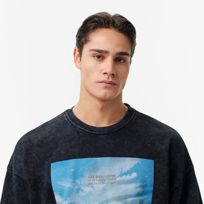 Les Benjamins Regular Fit Erkek Siyah Sweatshirt