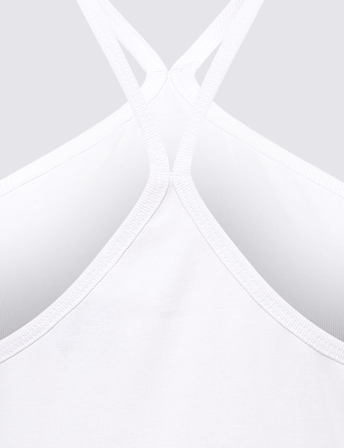 Saf Pamuklu Halter Yaka T-shirt