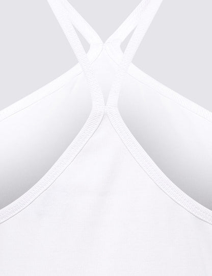 Saf Pamuklu Halter Yaka T-shirt