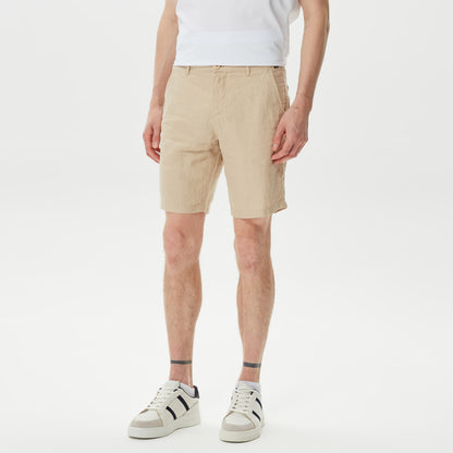 Nautica Erkek Krem Keten Bermuda