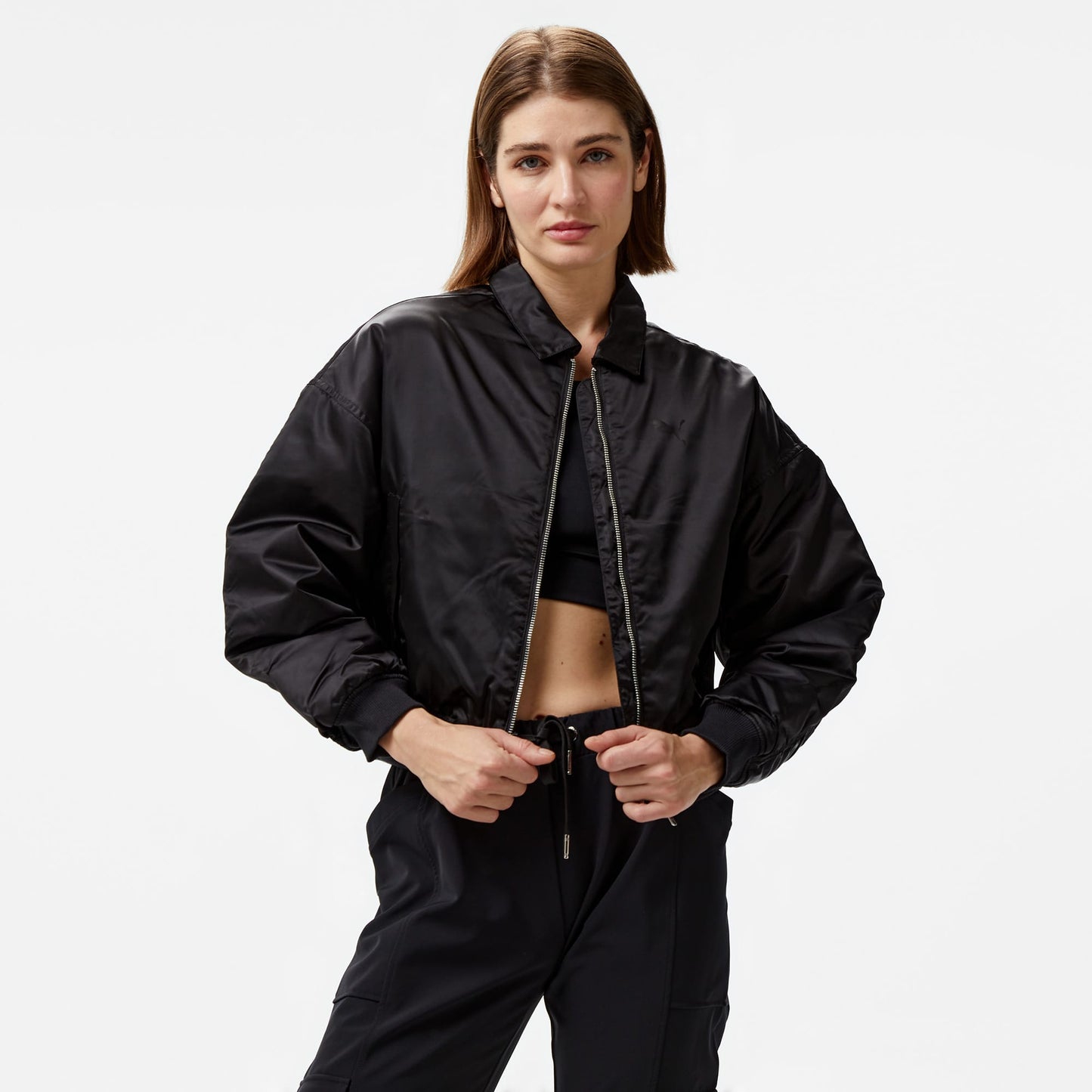 Puma Satin Bomber Kadın Siyah Ceket