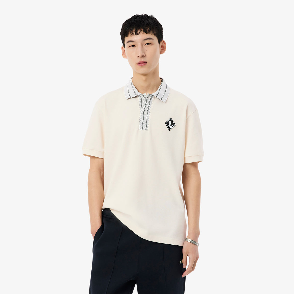 Lacoste Classic Fit Erkek Krem Polo