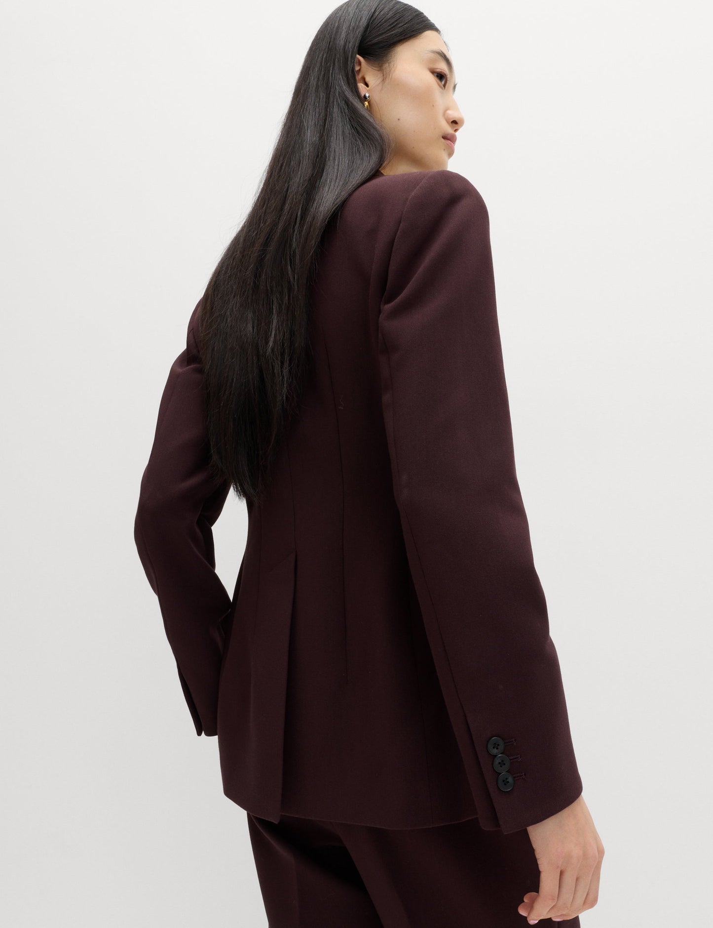 Bel Detaylı Asimetrik Tek Düğmeli Klasik Blazer Ceket