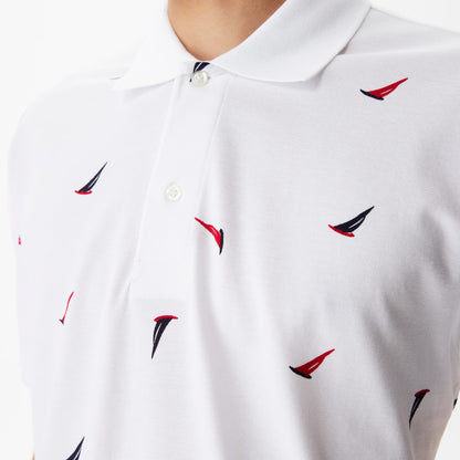 Nautica Erkek Beyaz Classic Fit Kısa Kollu Polo Yaka T-shirt