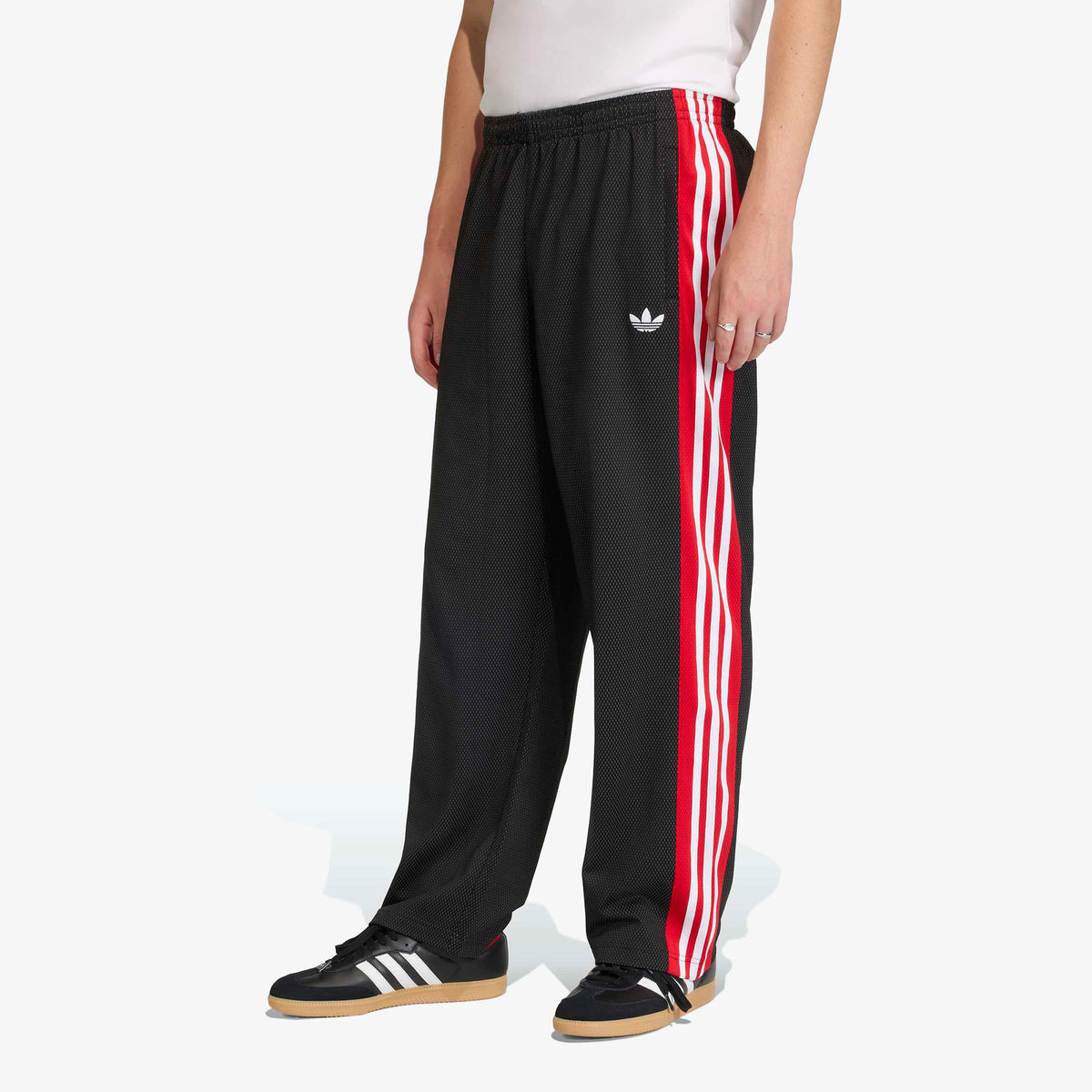 Adidas Bol Fileli Erkek Siyah Eşofman Altı