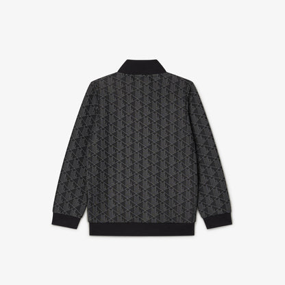 Lacoste Çocuk Fermuarlı Monogram Siyah Sweatshirt