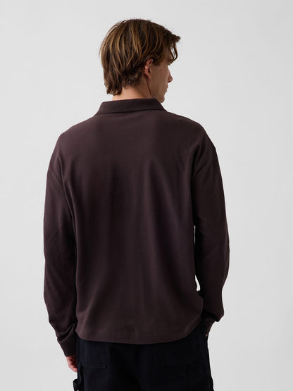 Lacivert Oversized Pique Polo T-shirt