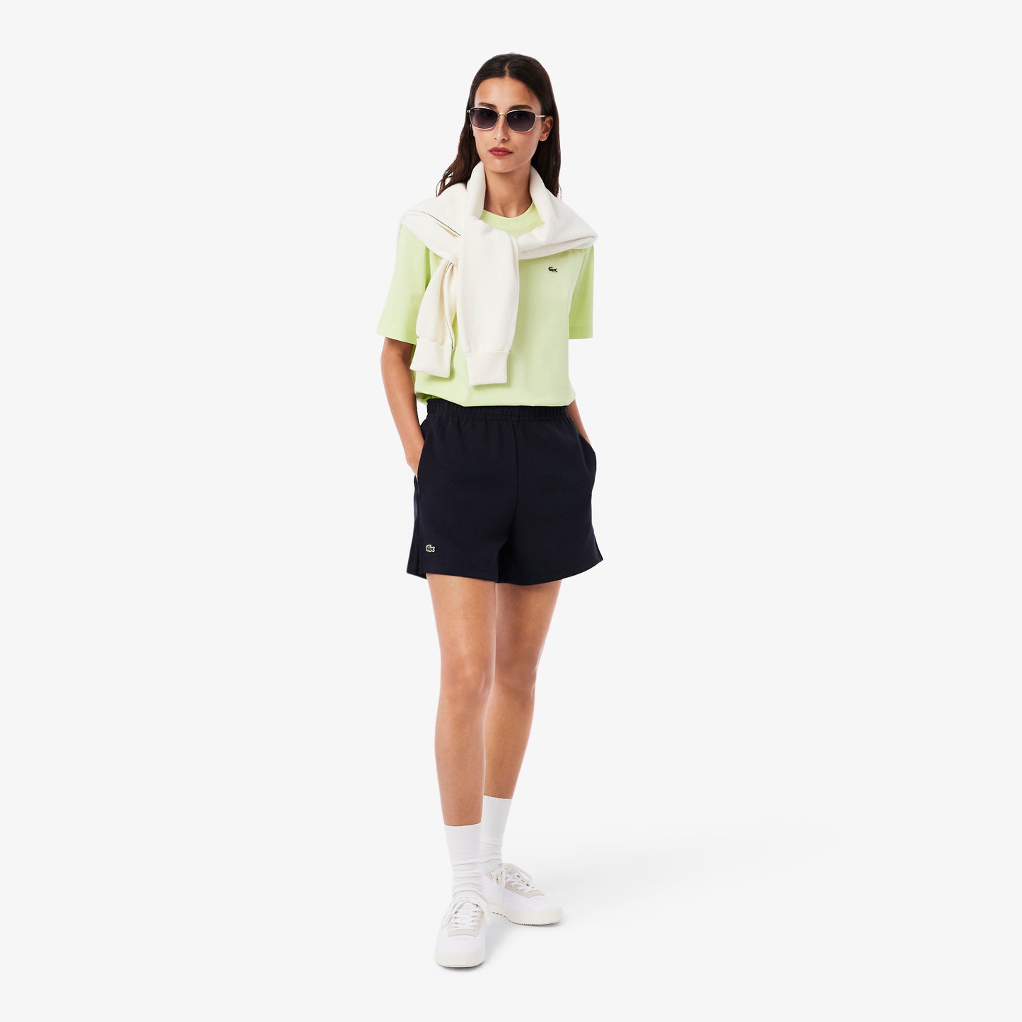 Lacoste Kadın Relaxed Fit Bisiklet Yaka Sarı T-shirt